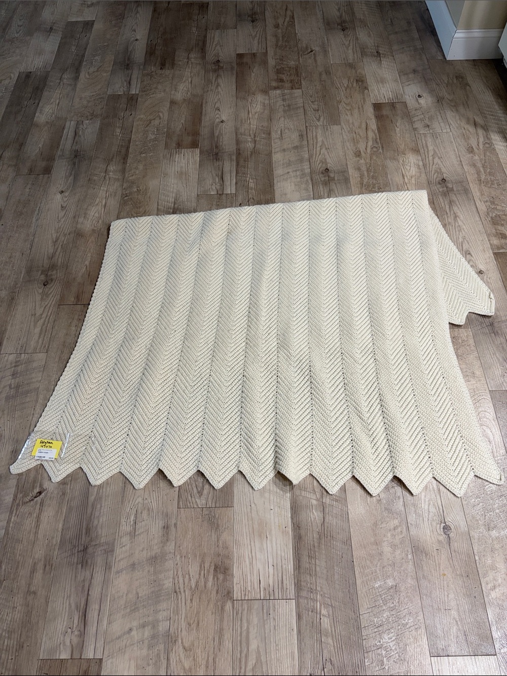 Vintage Cream Afghan Blanket